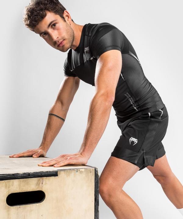 Venum tempest 2.0 Rashguard Short Sleeves â€“ Black/Grey - L (L)