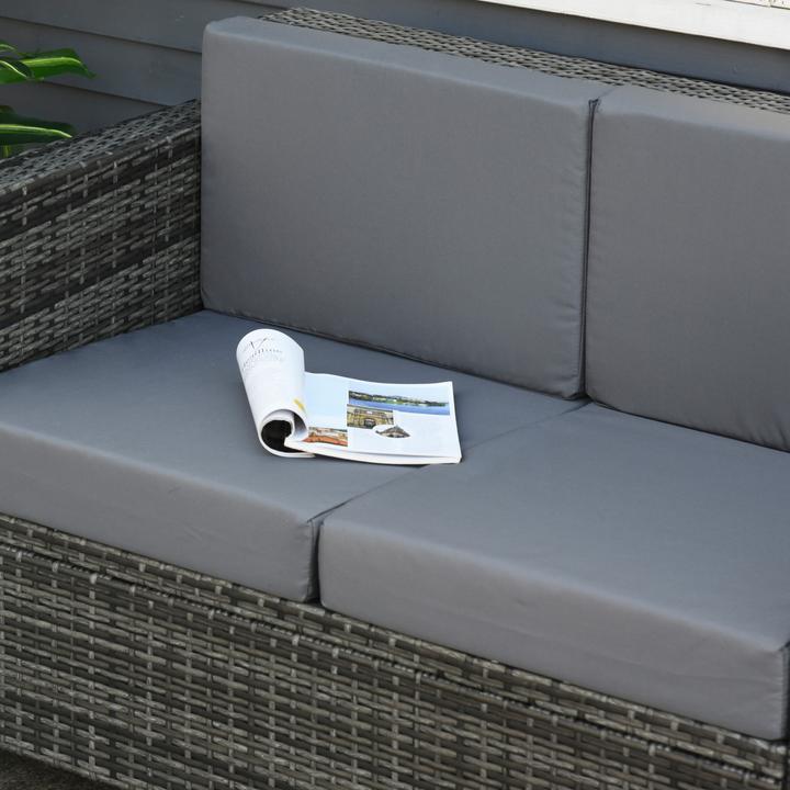 Image du produit Outsunny Canapé 2 places en rotin avec coussins