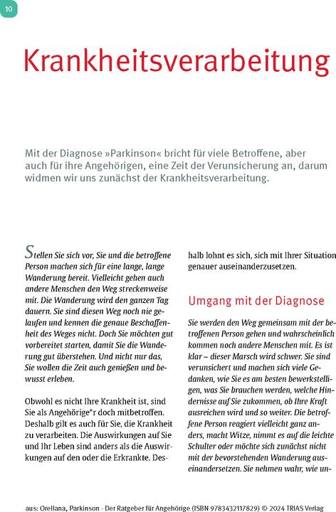Produktbild Parkinson. Der Ratgeber für Angehörige (Deutsch, Amy Orellana, 2024)