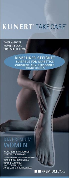 Image du produit Kunert Take Care Premium Chaussettes femmes diabétiques, couleur 007 noir, taille 41-42 (Une unité par pack, 41 - 42)