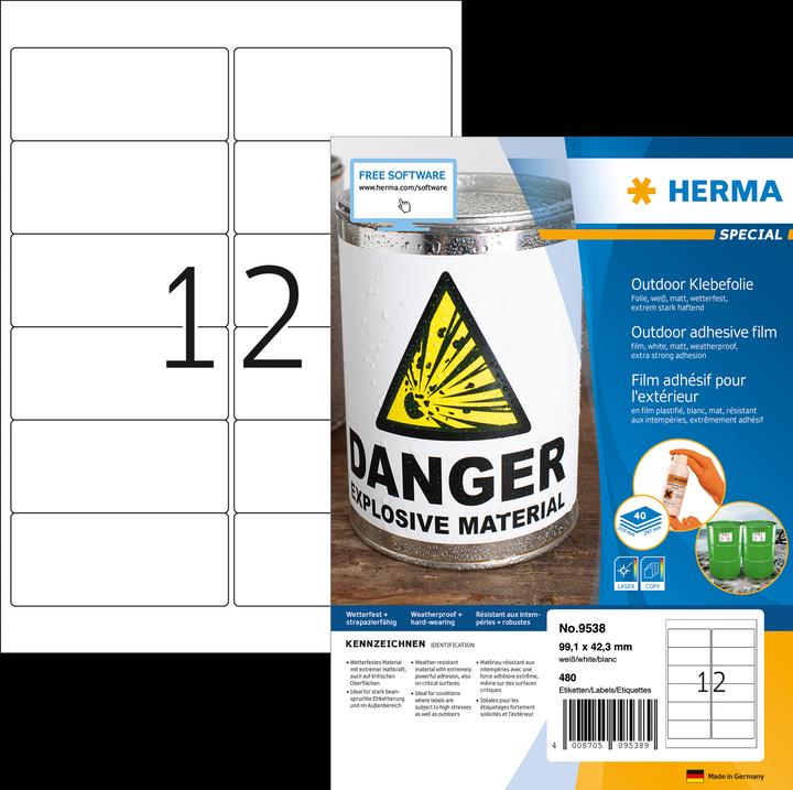 Produktbild HERMA Wetterfeste Etiketten A4