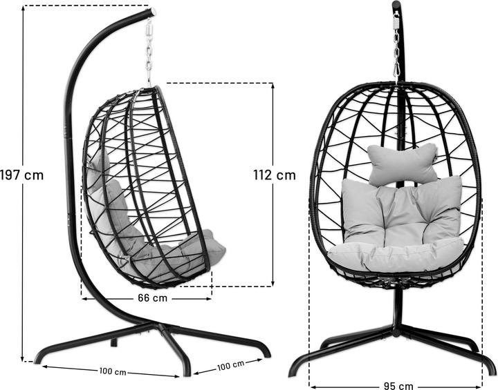 Actual product image ® Hängesessel Solo mit Gestell und Polster (150 kg)