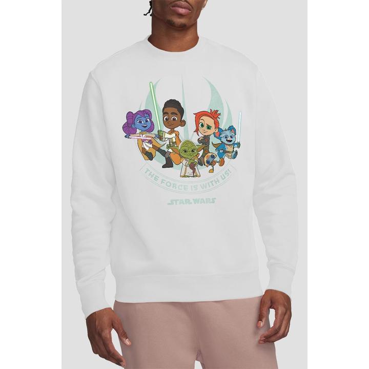 Actual product image Star Wars Unisex Adult Young Jedi Adventure The Force Is With Us Sweatshirt (M)