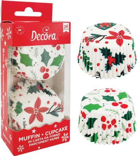 Actual product image Decora Paper baking cups X-Mas best wishes 36 pieces ø 5x3.2 cm (5 cm)