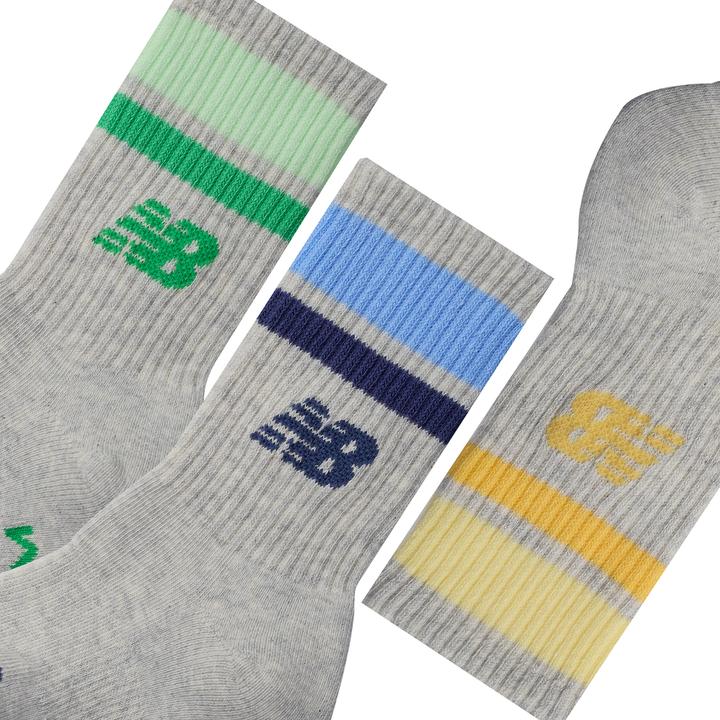 Image du produit New Balance Kids Everyday Stripe Midcalf 3 Pack (Lot de 3, S)