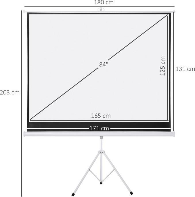 Produktbild Swisshandel24 Beamer Leinwand mit Stativ, 4:3 Projektionsfläche, 84 Zoll Präsentationswand (84", 4:3)
