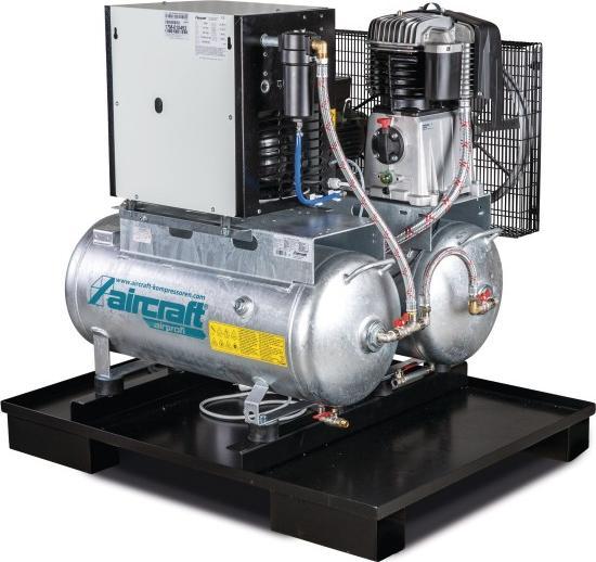Actual product image Stürmer Stationary piston compressor AIRPROFI DUO 703/2x75/13 K - with 2x 75 litre compressed air tanks and
