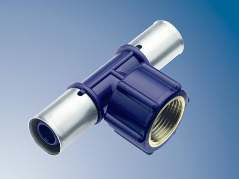 Actual product image Wavin 16x1/2x16 mm Tigris plast pres t-stykke w/muffe t/alupex