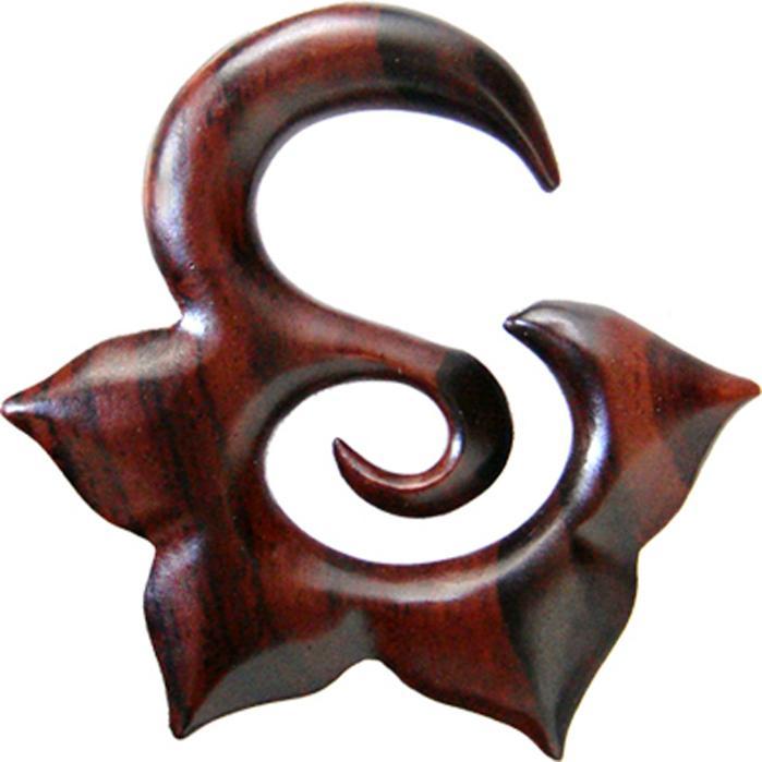 Immagine prodotto Star Piercing Gancio per orecchio a forma di fiore di loto in legno di Narra (senza ottone, Organico)