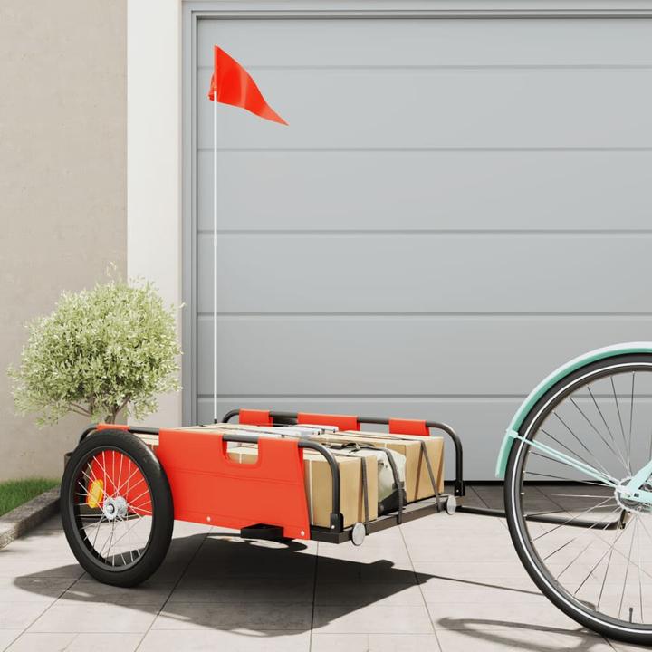 Image du produit VidaXL Fahrradanhänger Orange Oxford-Gewebe und Eisen, Farbe