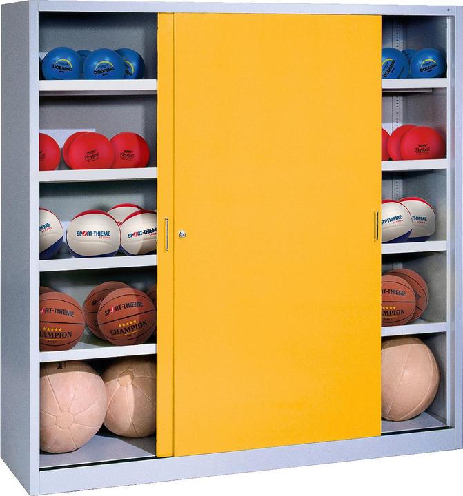 Image du produit C+P Armoire pour balles (hxlxp : 195x120x50 cm, avec portes coulissantes en tôle pleine, type 4)