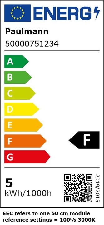 Energy Label Paulmann PAUL LED strip light (RGBW, 500 cm, Indoor)