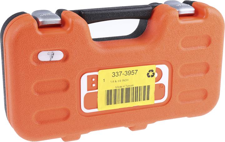 Immagine prodotto Bahco 1/4"- und 3/8"-Steckschlüssel-Satz, metrisch, Sechskant, inklusive Umschaltknarre - 34-teilig (3/8")