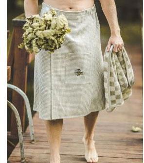 Produktbild Namų tekstilė Embroidered Sauna Apron 75x145 Waffled