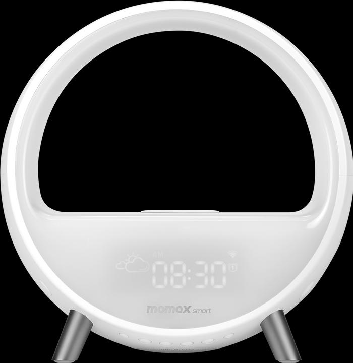 Actual product image Momax ZENSE IoT LED Clock with Wireless Charging World's 1st Soul Therapist Smart Ambient Lamp