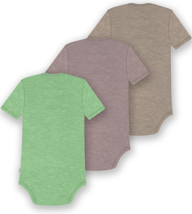 Immagine prodotto Normani Set di 3 body baby in merino a maniche corte "Tauranga" - 9299 (80)