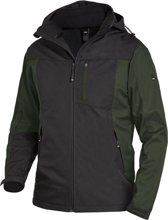 Actual product image FHB Men's softshell jacket JANNIK olive green, black size L (L)