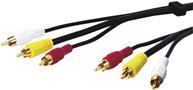 Image du produit Goobay Câble de connexion audio vidéo composite, 3x RCA avec câble vidéo RG59 (15 m)