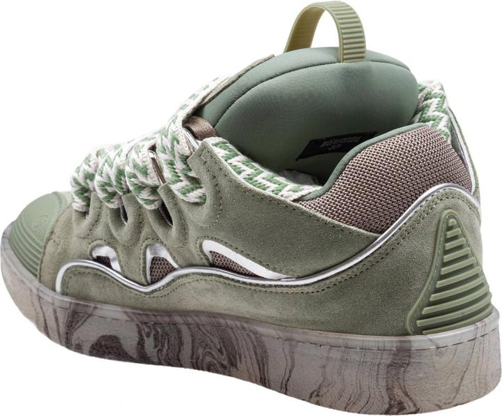 Actual product image Lanvin curb sneakers in leather and mesh colour green (42)