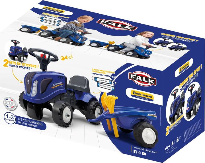 Actual product image Falk Toys New Holland skid steer + trailer