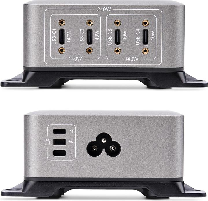 Immagine prodotto StarTech .com 424DEU-USB-C-CHARGER, Interno, AC, 28 V, 1,8 m, Grigio (240 W)