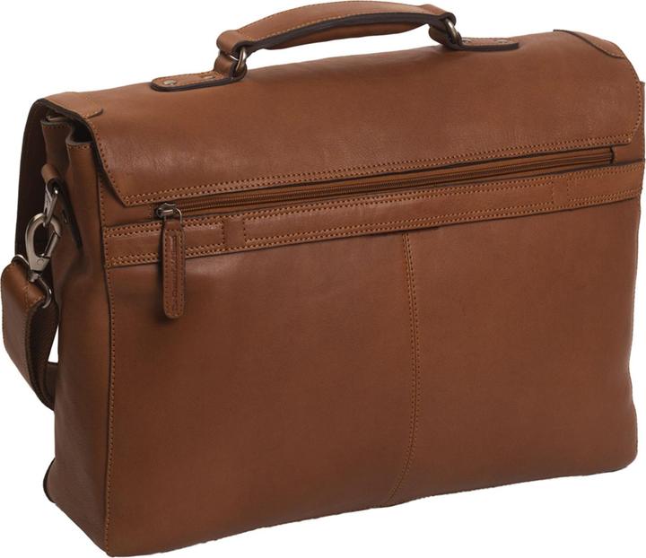 Actual product image The Vegan Cow Chesterfield Brand Leren Laptoptas Cognac Iowa