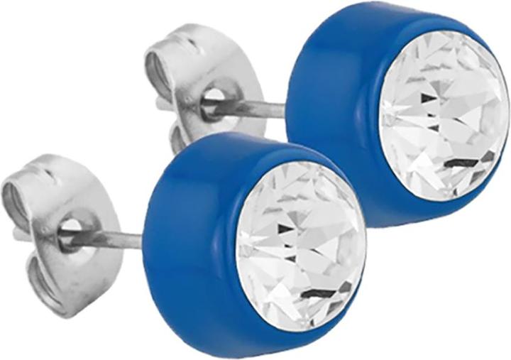 Image du produit Star Piercing Boucles d'oreilles bleues avec cristal Swarovski argenté (sans laiton, Acier chirurgical 316L)