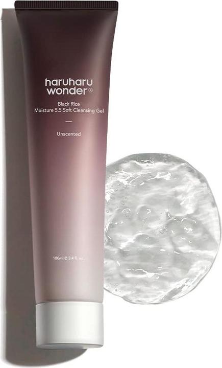 Haruharu Wonder Wonder Black Rice Moisture Soft Cleansing Gel 100ml - Fermented Black Rice Face Wash Foam Cleanser (Gel, 100 ml)