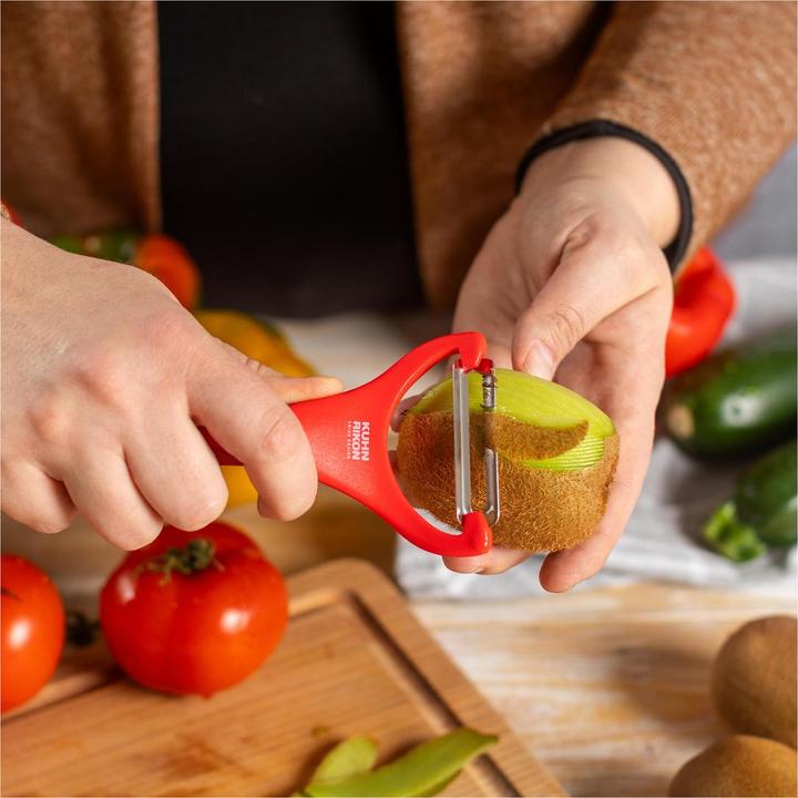 Actual product image Kuhn Rikon Peeler piranha serrated red