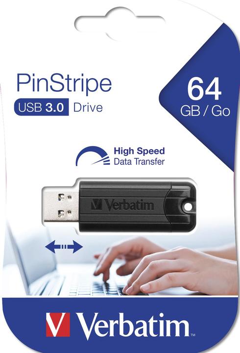 Produktbild Verbatim PinStripe USB-Stick (64 GB, USB-A, USB 3.0)