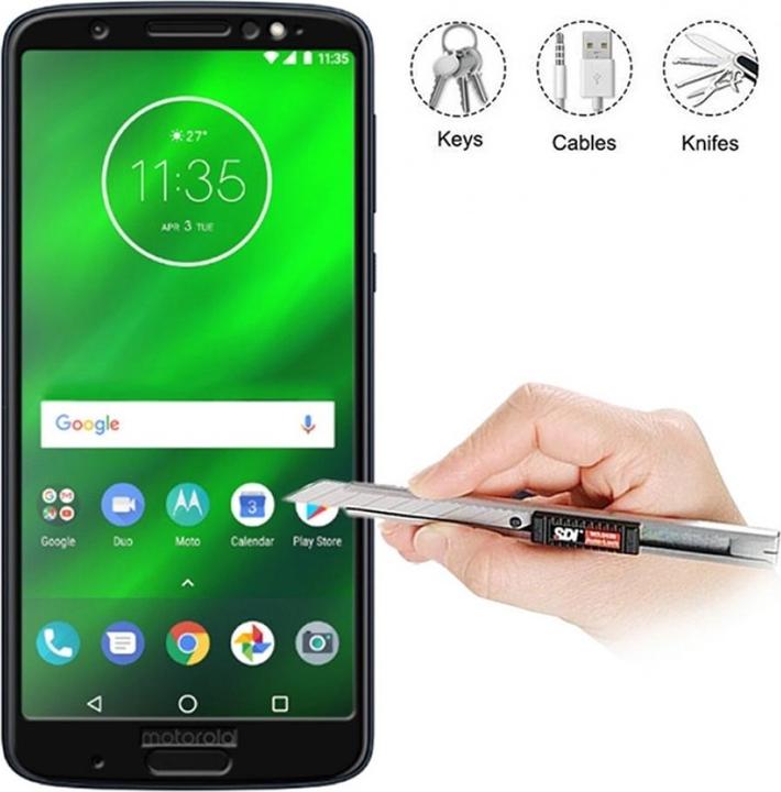 Actual product image Screenguard Motorola Moto G6 Full Screen Protective Glass Film 2.5D 9H (1 Piece, Motorola Moto G6)