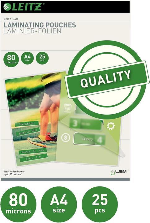 Actual product image Leitz Laminating pouch (A4, 25 Piece, 80 µm)