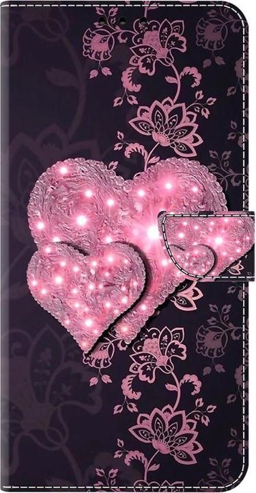 Produktbild Art iPhone 15 Pro Buch Etui Tasche mit Kartenfach Pinkes Herz (Apple iPhone 15 Pro)