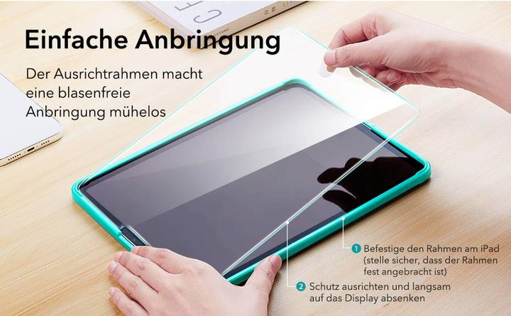 Produktbild ESR Tempered-Glass Displayschutz (1 Stück, iPad Pro 12.9 2020 (4. Gen), iPad Pro 12.9 2022 (6. Gen), iPad Pro 12.9 2021 (5. Gen), iPad Pro 12.9 2018 (3. Gen))