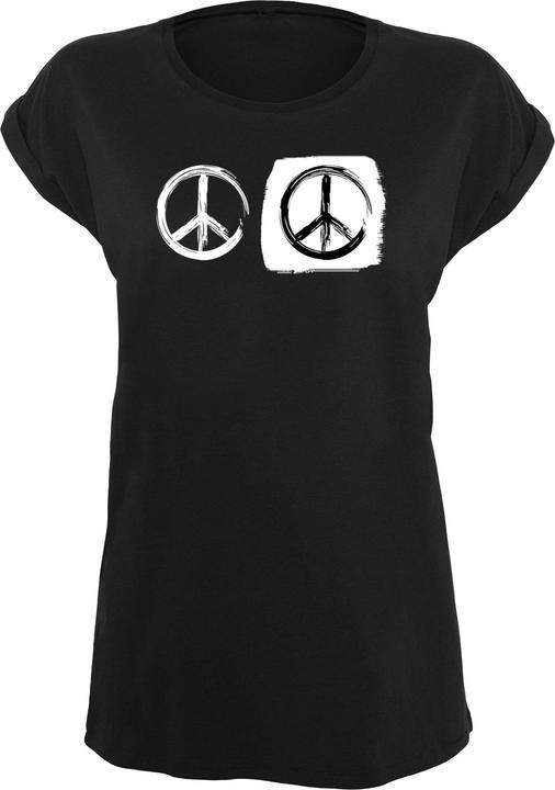 Merchcode Ladies Peace - Double Peace Black Basic T-Shirt - 173303