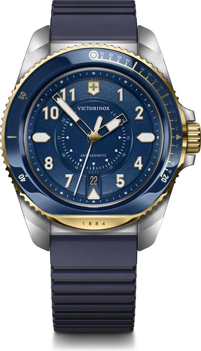 Image du produit Victorinox Journey 1884 Quartz Three hands Steel & Mineral, montre de plongée, 43 mm, Cadran Bleu, Bracelet Cao (Montre de plongée, 43 mm)