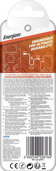 Immagine prodotto Energizer Garanzia a vita - Cavo Lightning/USB-C - 2 m (2 m)
