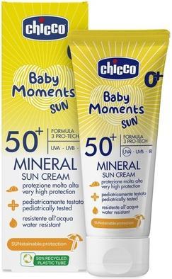 Actual product image Chicco Sun Cream Mineral SPF50+ 0m+ Italian 75 ml (Suntan cream, SPF 50+, 75 ml)