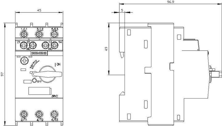 Produktbild Siemens Leistungsschalter A-ausl. 11-16A N208A 3RV2