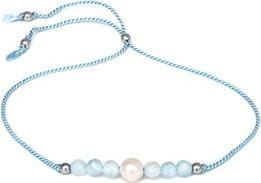 Actual product image Agato Cord bracelet with aquamarine and river pearl HE06R3S-LB