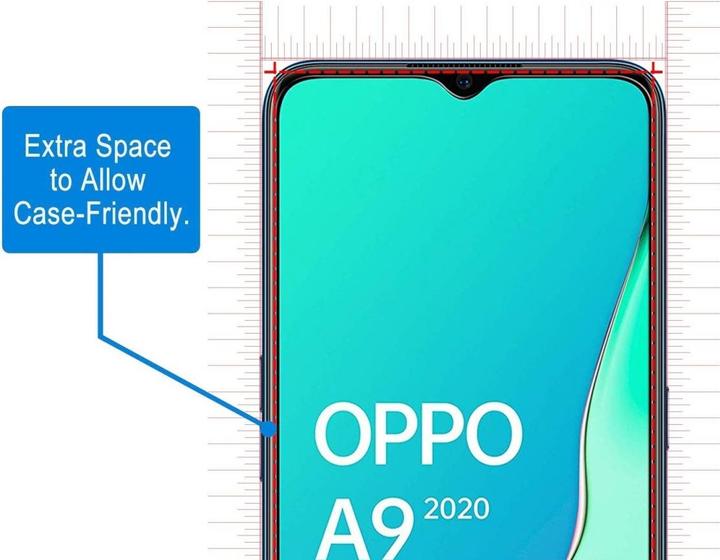 Actual product image Screenguard Oppo A9 2020 Protective Glass Film Case Friendly Design (1 Piece, A9)