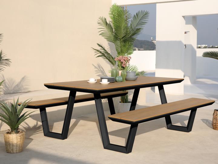 Produktbild Axi Nori Picknicktisch mit 2 Bänken - Anthrazit/Teak-Look (200 cm)