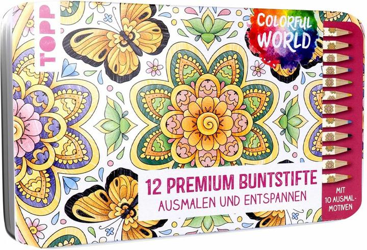 Produktbild Topp Colorful World Designdose mit 12 Buntstiften (Multi, 12 x)