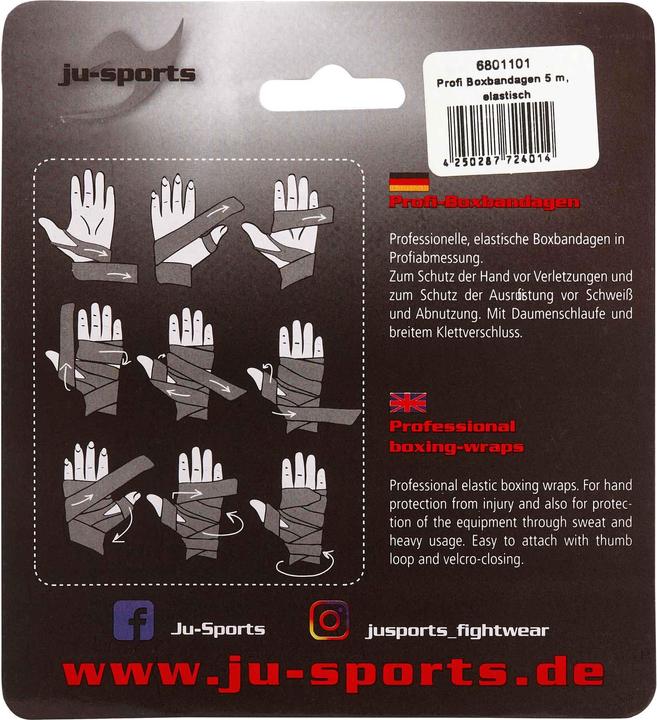 Image du produit Ju-Sports Bandages de boxe professionnels (Taille unique)