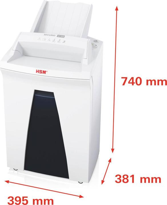 Immagine prodotto HSM Distruggidocumenti ad alimentazione automatica SECURIO AF300 livello di sicurezza P-5, 10 fogli (Taglio delle particelle)