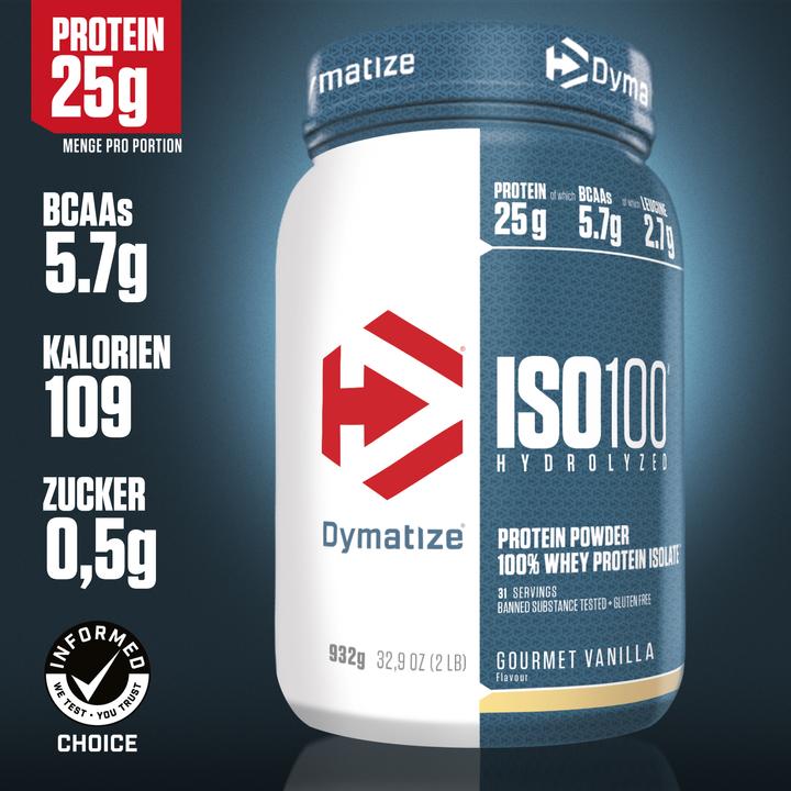 Produktbild Dymatize ISO 100 Hydrolyzed (Vanille, 1 Stk., 932 g)