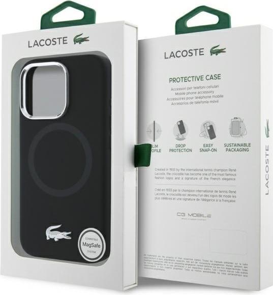 Produktbild Lacoste LCHMP16XSMAK iPhone 16 Pro Max 6.9" czarny/black hardcase Silicone Croco Logo MagSafe (Apple iPhone 16 Pro Max)