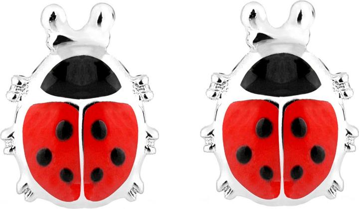 Produktbild Elli Ohrringe Kinder Marienkäfer Glücksbringer 925 Silber (Emaille, Kein Schmuckstein, 925er Sterling Silber)
