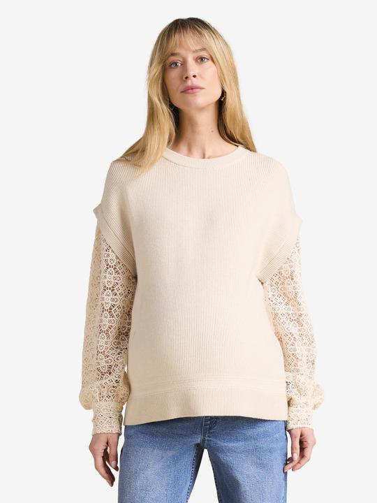 Envie de Fraise Umstandspullover mit Ärmeln aus Spitze, Recycling-Polyester