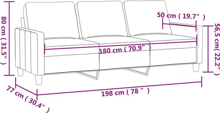 Actual product image VidaXL Georges (3-seater)